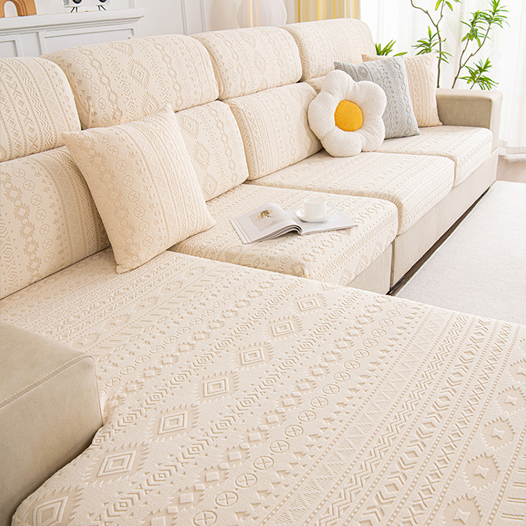 Jacquard elastis sofa fleece sofa