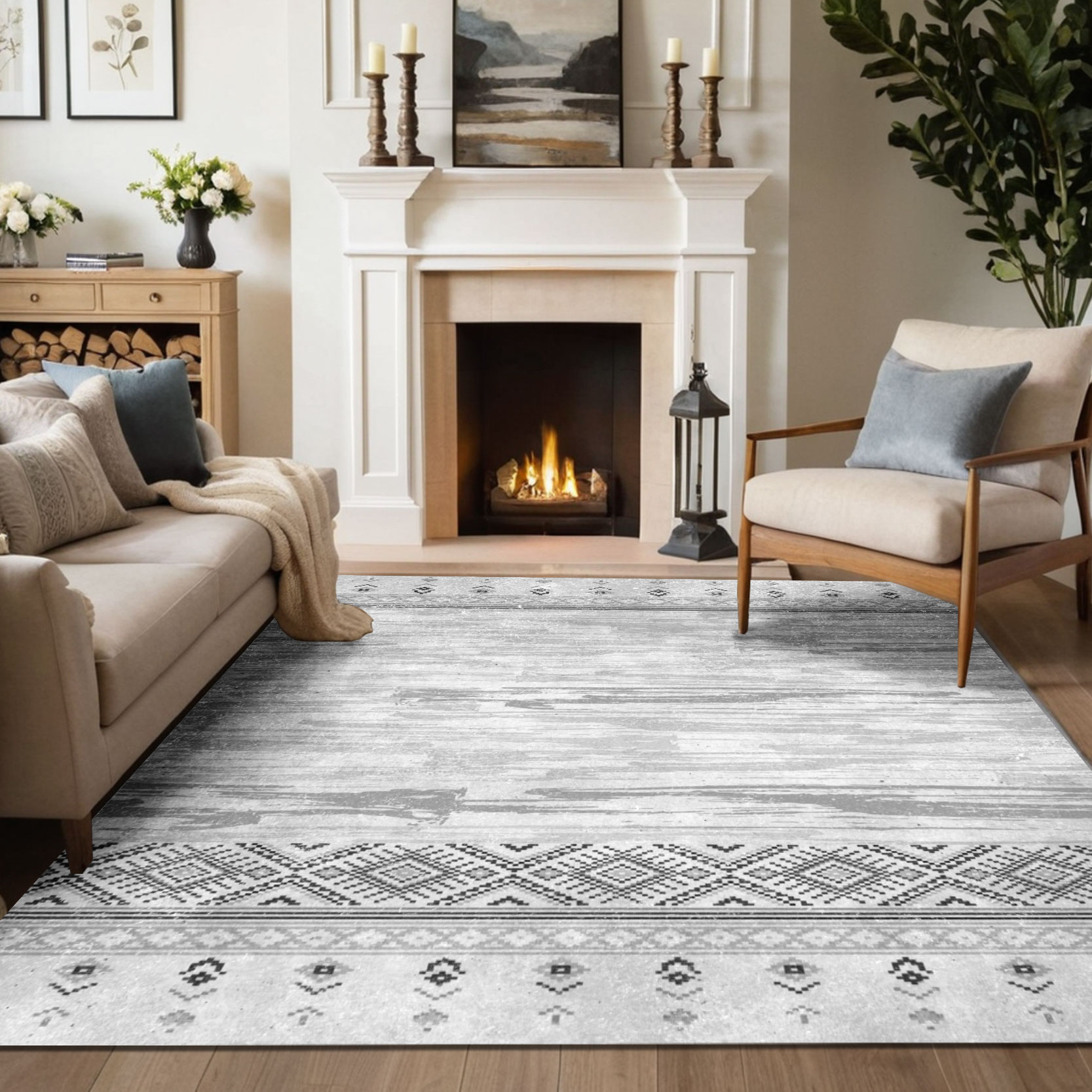 100% Polyester tebal Benang Space-X Printed Carpet